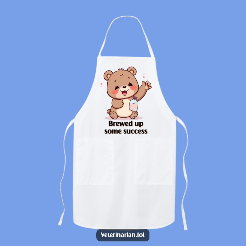 Funny Relief Bear Potion Apron - Cook and Laugh with Style