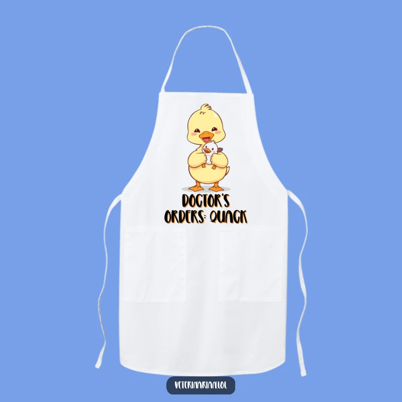 Funny Duckling Vet Apron: Cook with cuteness in this doctor duckling apron, a great funny gift.