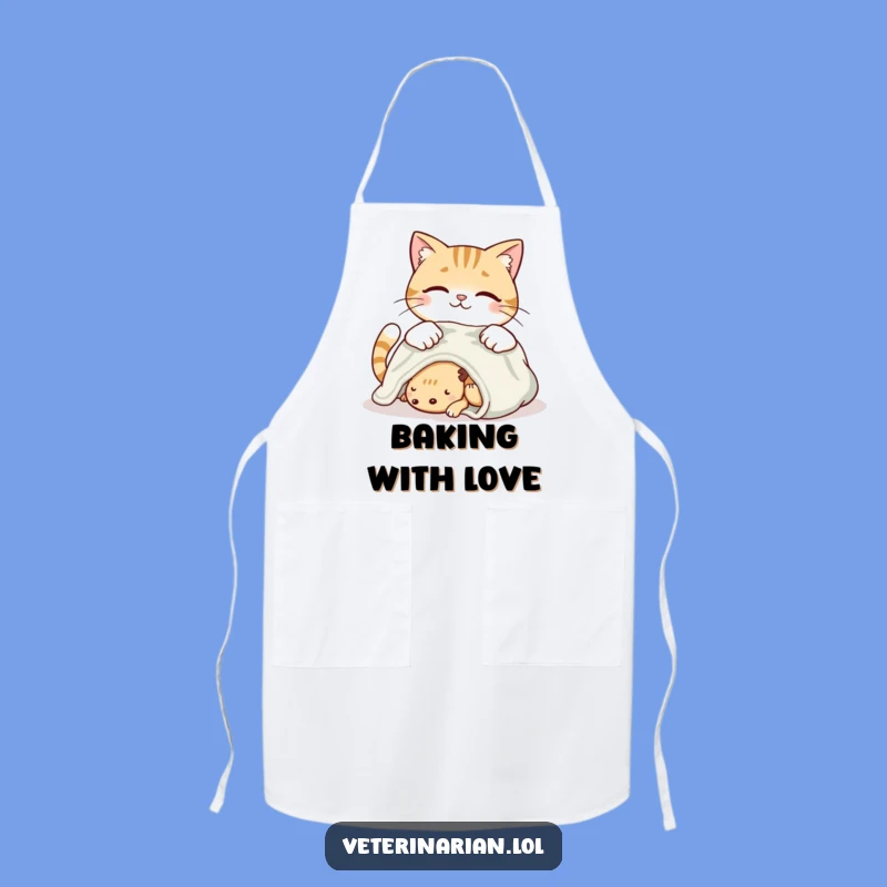Funny Caring Cat Apron: Cook with Tenderness and Style