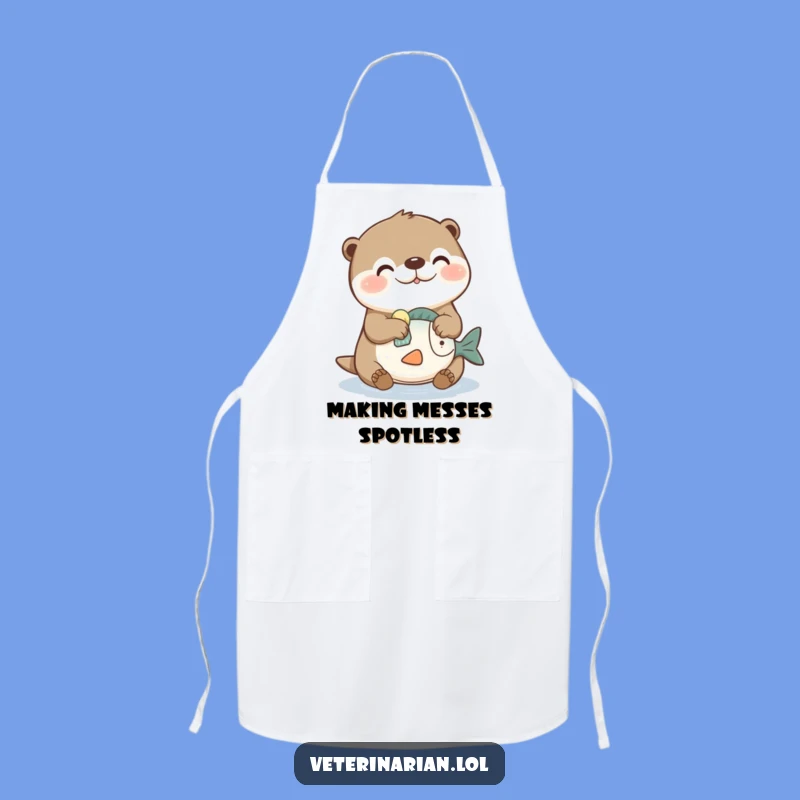 Funny Otter Cleaning Apron: Keep Clean with Cute Charm