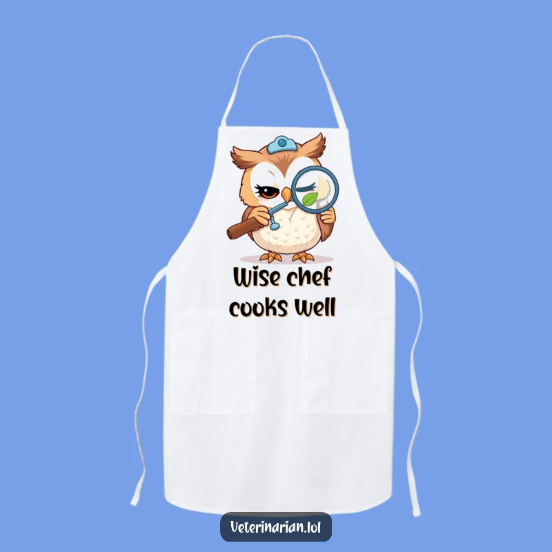 Funny Owl Vet Apron - Cook with Curious Precision & Glee!