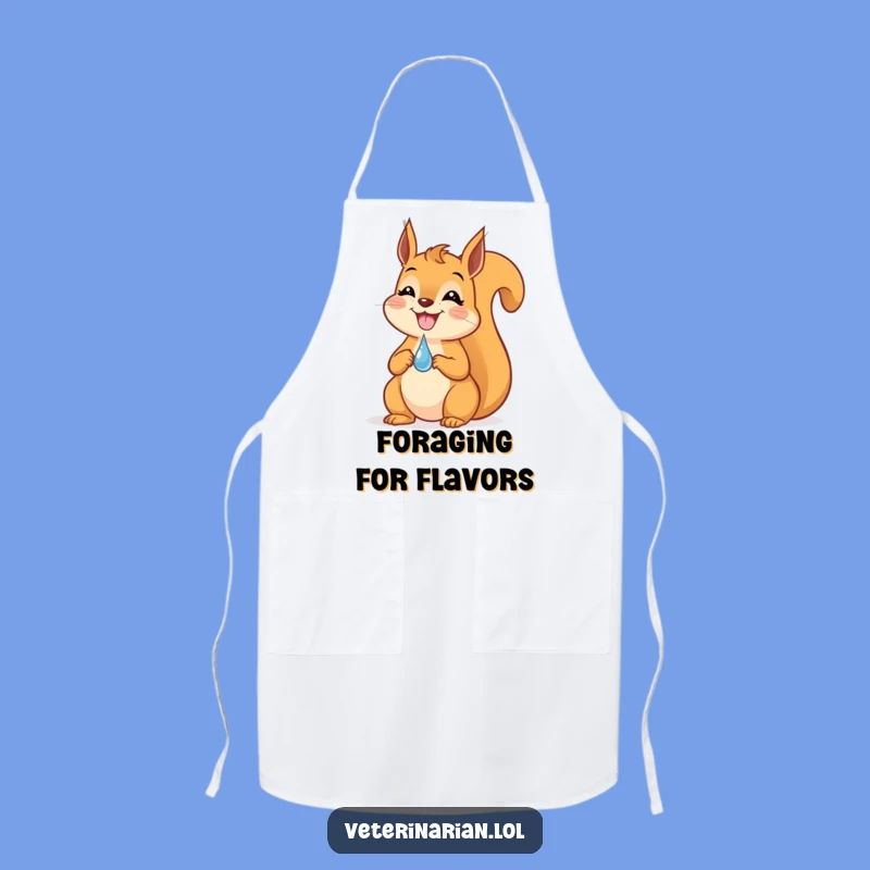 Funny Squirrel Dropper Apron: Grinning squirrel chef, a practical and funny gift for cooks.