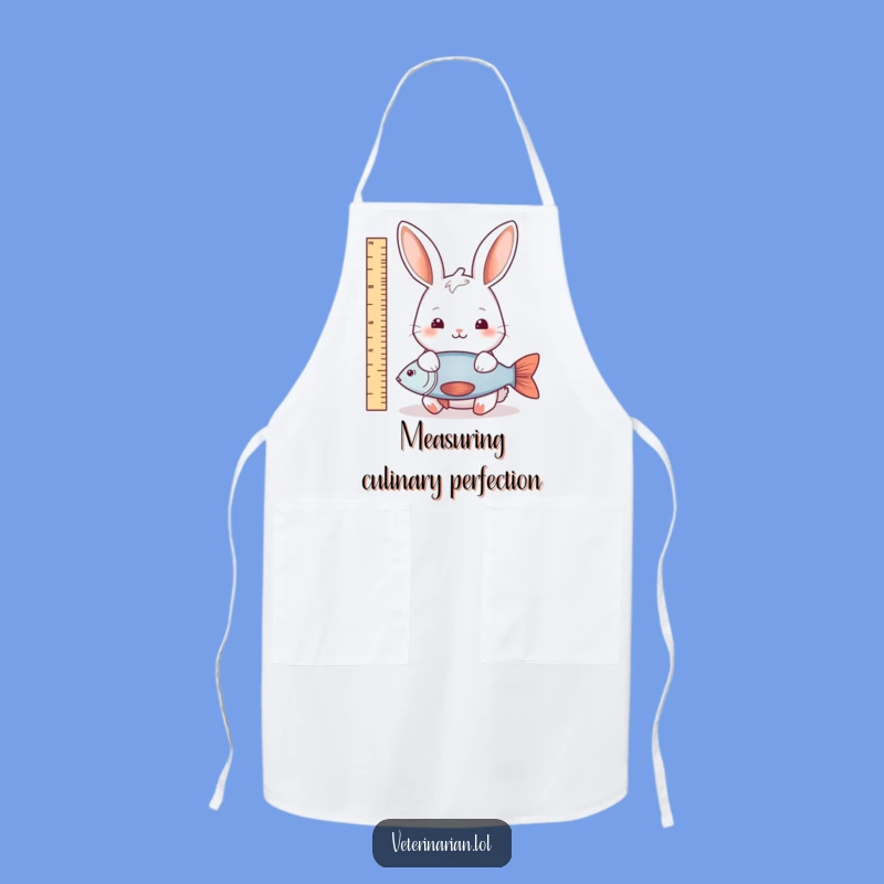Funny Rabbit Fish Measure Apron: Cook with Gentle Humor and Nature Flair