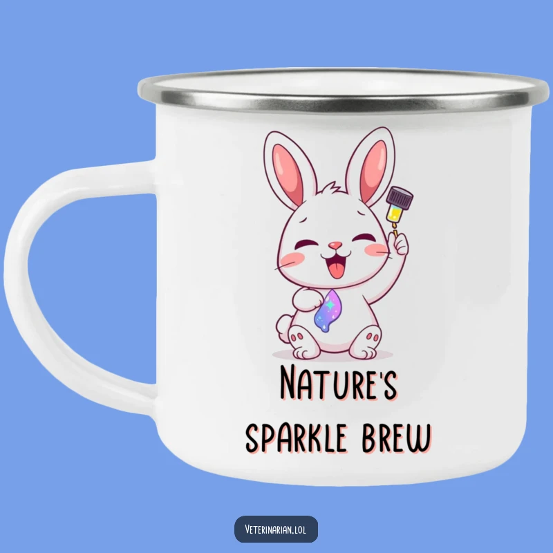 Funny Bunny Potion Camping Mug - Enamel Magical Elixir Gift