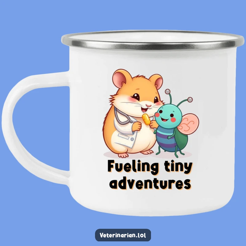 Funny Hamster Vet Camping Mug - Tiny Care for Big Adventures!