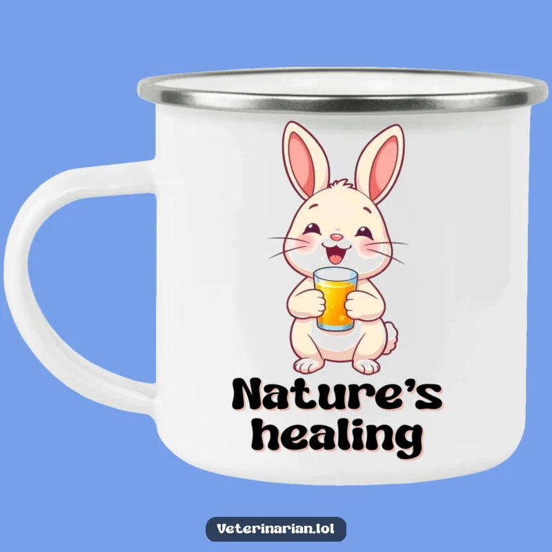 Funny Bunny Nurse Shot Camping Mug - Outdoor Rabbit Comfort