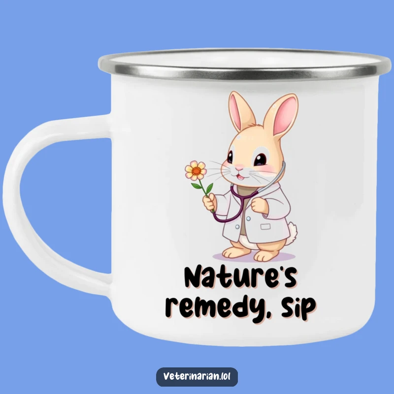 Funny Bunny Vet Camping Mug: Adorable Company for Outdoor Adventures