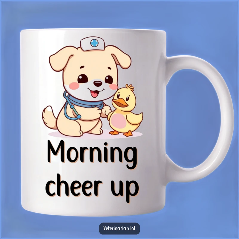 Funny Dog Vet Mug: Caring Canine Pharmacist & Duck, Perfect Medical Gift