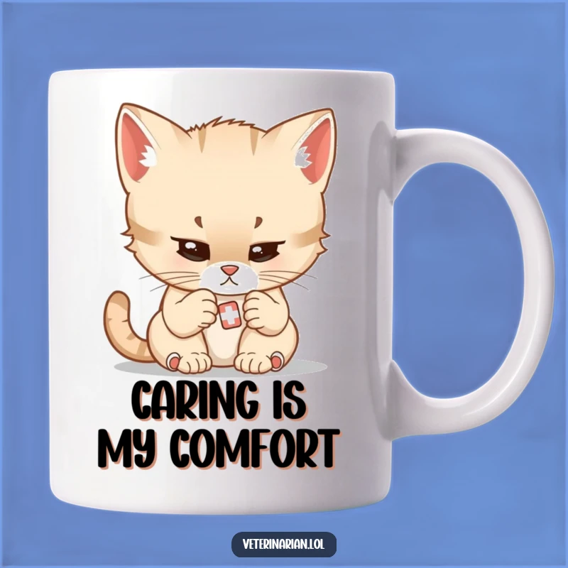 Funny Kitten Doctor Mug - Caring Cat Bandage Humor Gift