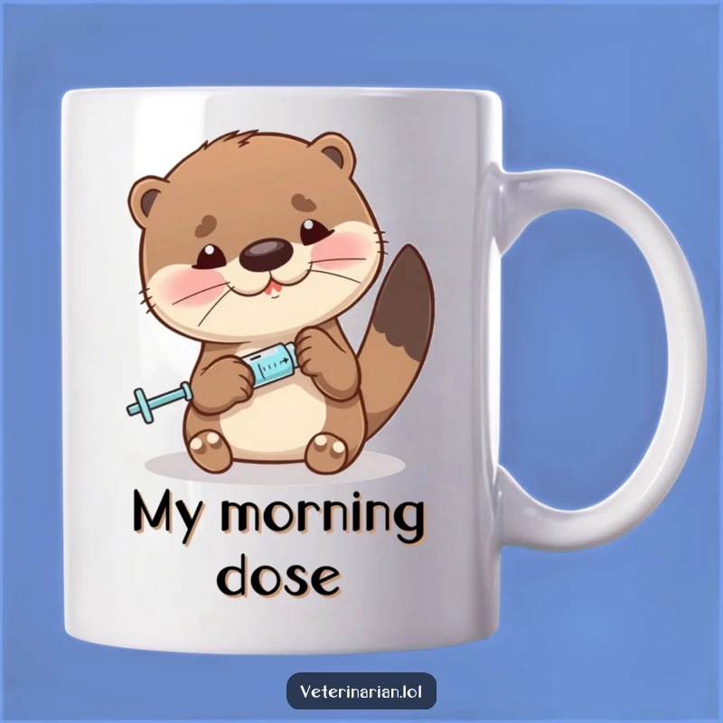 Funny Otter Syringe Mug: Precise Humor & Perfect Dosing Gift