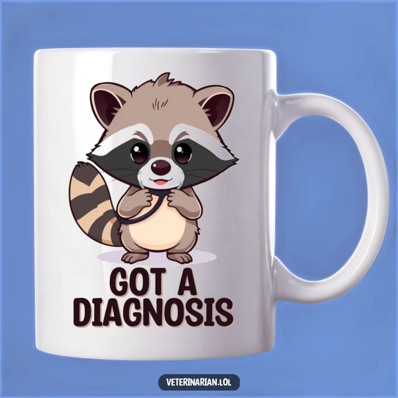 Funny Raccoon Doctor Mug: Determined Healer Humor, Perfect Vet Gift