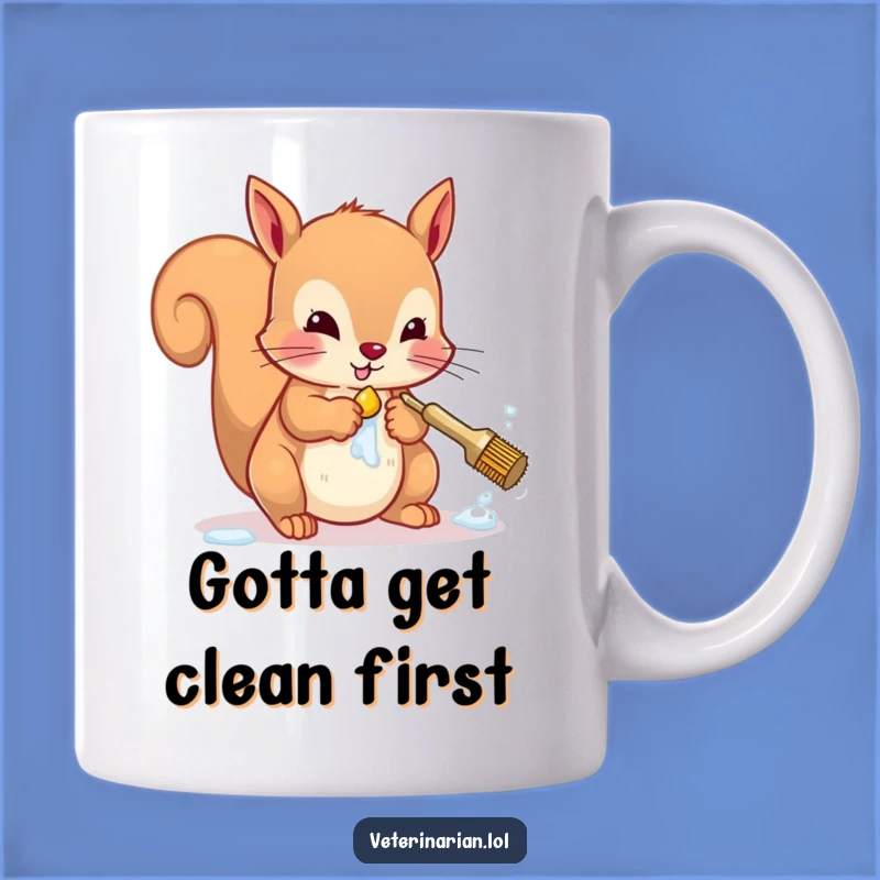 Funny Squirrel Handwashing Mug: Perfect Hygiene Gift for a Clean Freak