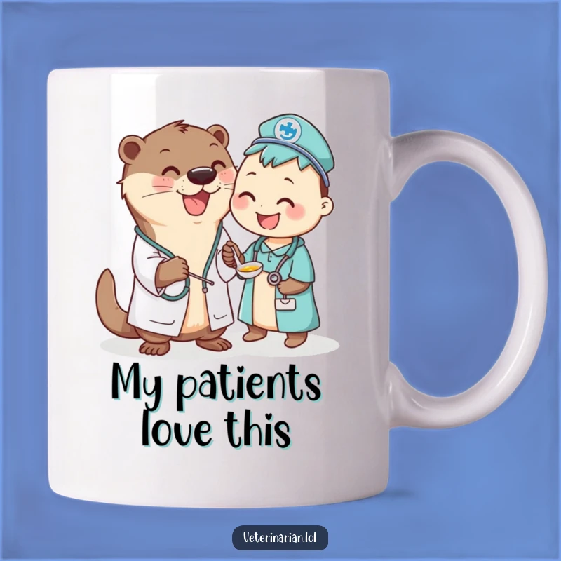 Funny Otter Vet Spooning Medicine Mug: A Hilarious and Heartwarming Gift for Animal Lovers