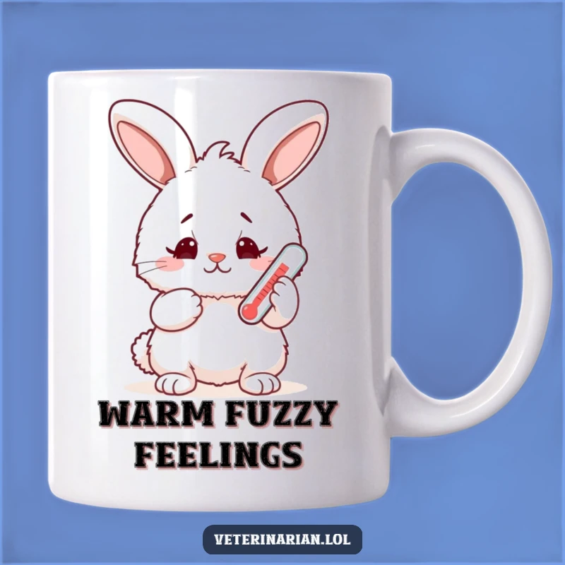 Funny Bunny Thermometer Mug: Concerned but Happy Bunny, A Hilarious Gift!