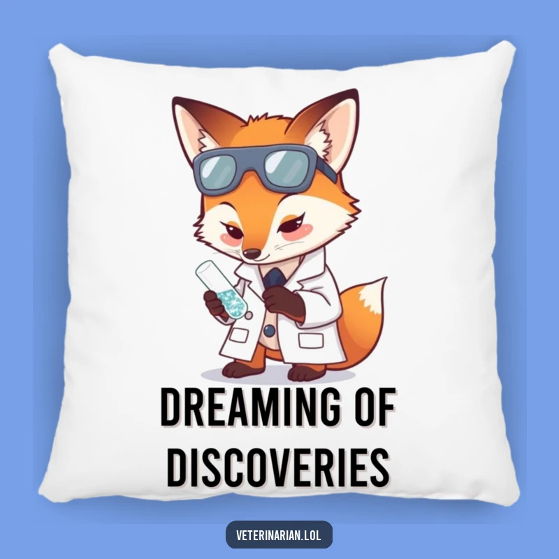 Funny Fox Scientist Pillow: Cozy Comfort with a Scientific Twist