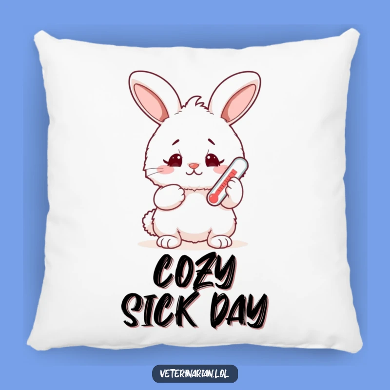 Funny Bunny Thermometer Pillow: Cuddle Up with This Concerned but Happy Bunny!