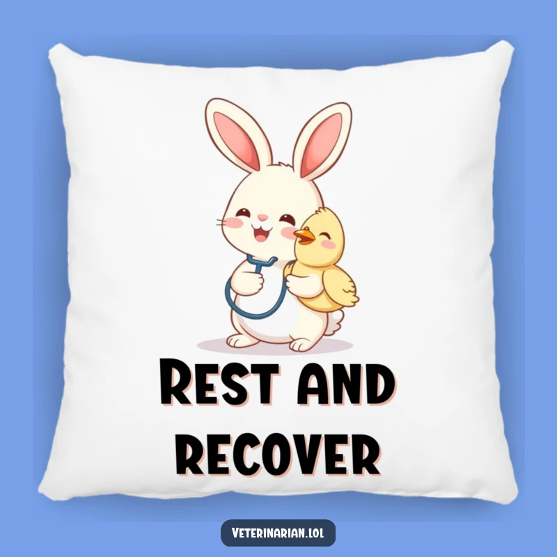 Funny Bunny Vet Pillow: Cozy Comfort with a Heartwarming Animal Theme