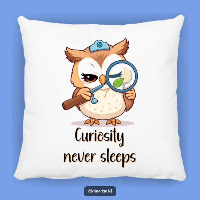Funny Owl Vet Pillow - Cozy Curiosity & Witty Comfort!