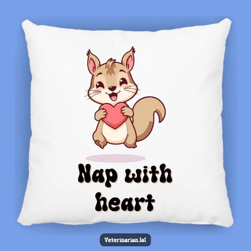 Plush Funny Squirrel Heart Pillow: Comfort with Energetic Joy