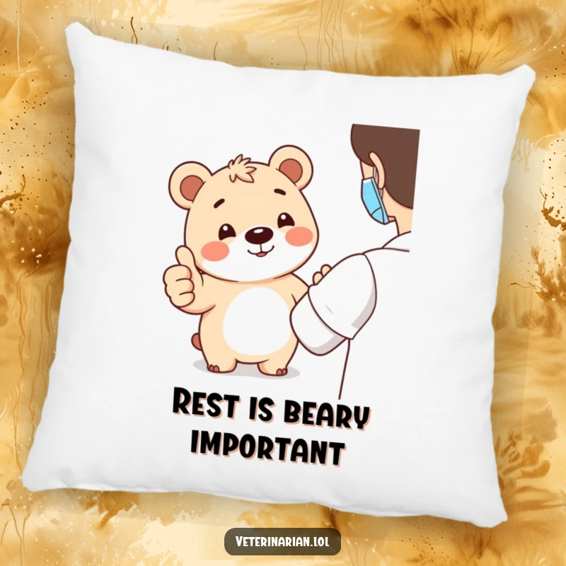 Funny bear thumbs-up pillow featuring a smiling bear giving a thumbs-up, providing a soft and humorous decorative touch for encouragement.