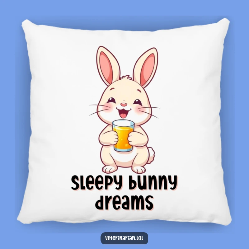 Funny Bunny Nurse Shot Pillow - Cozy Rabbit Accent