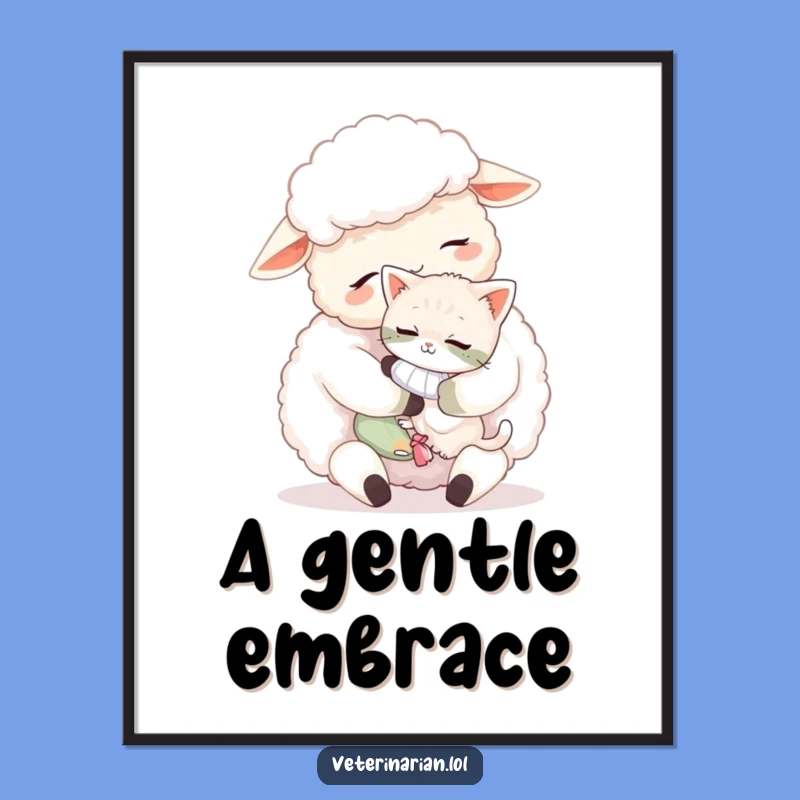 Funny Sheep Digital Art: Affection Print for Instant Warmth