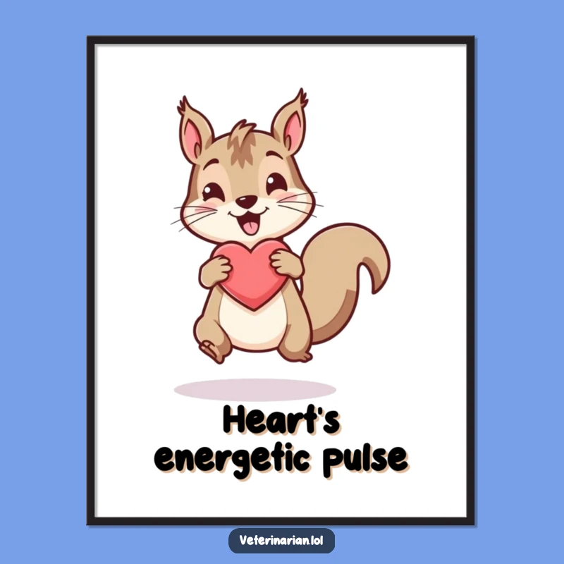 Digital Funny Squirrel Heart Art: Instant Energy and Healthy Vibes