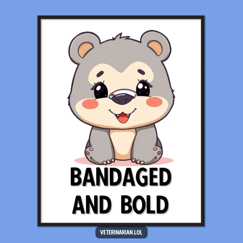 Funny Brave Bear Cub Digital Print: Inspirational Art for Walls, Best Funny Gift