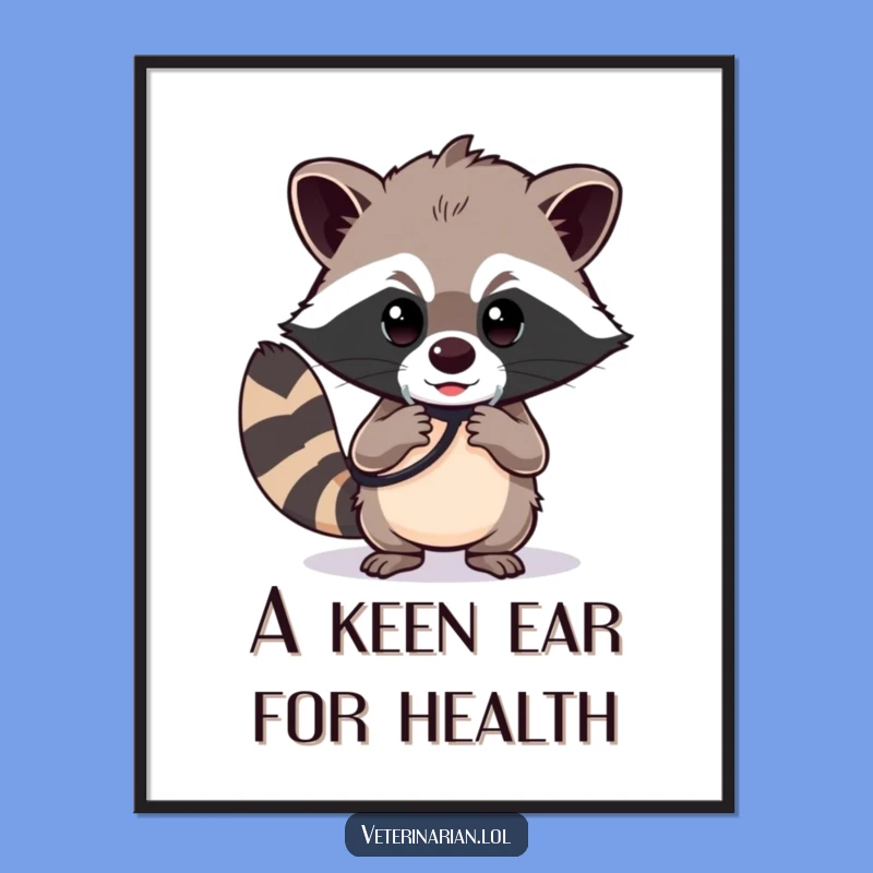 Funny Raccoon Digital Art: Determined Healer Print for Instant Motivation