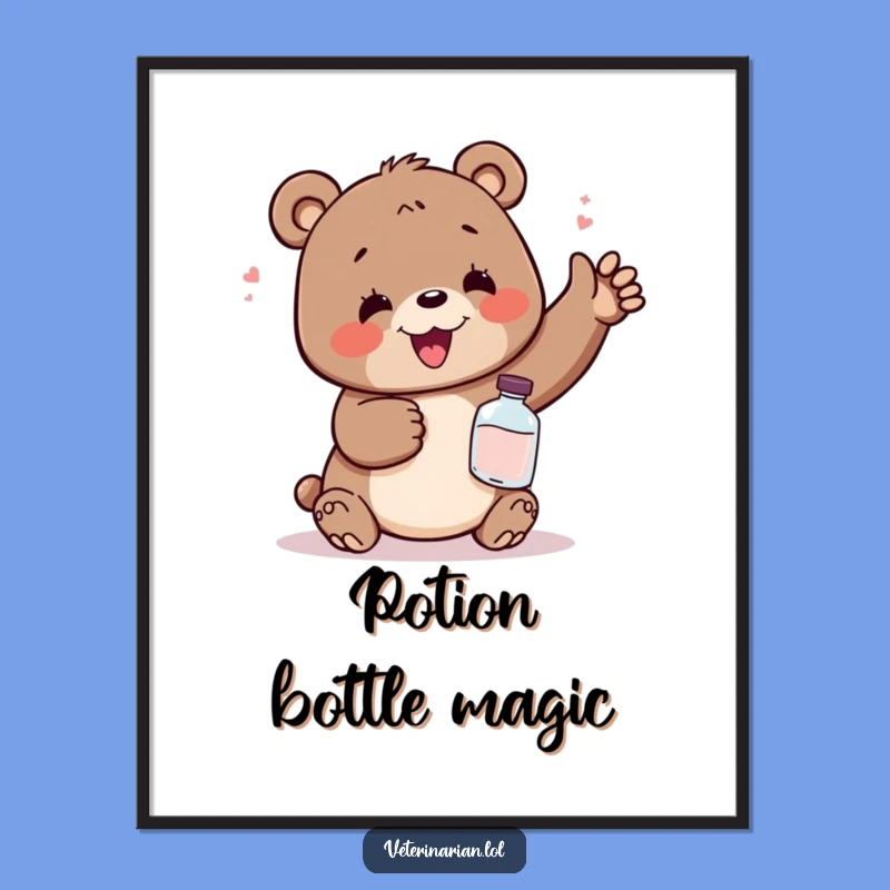 Funny Relief Bear Potion Digital Print - Instant Humor for Your Walls