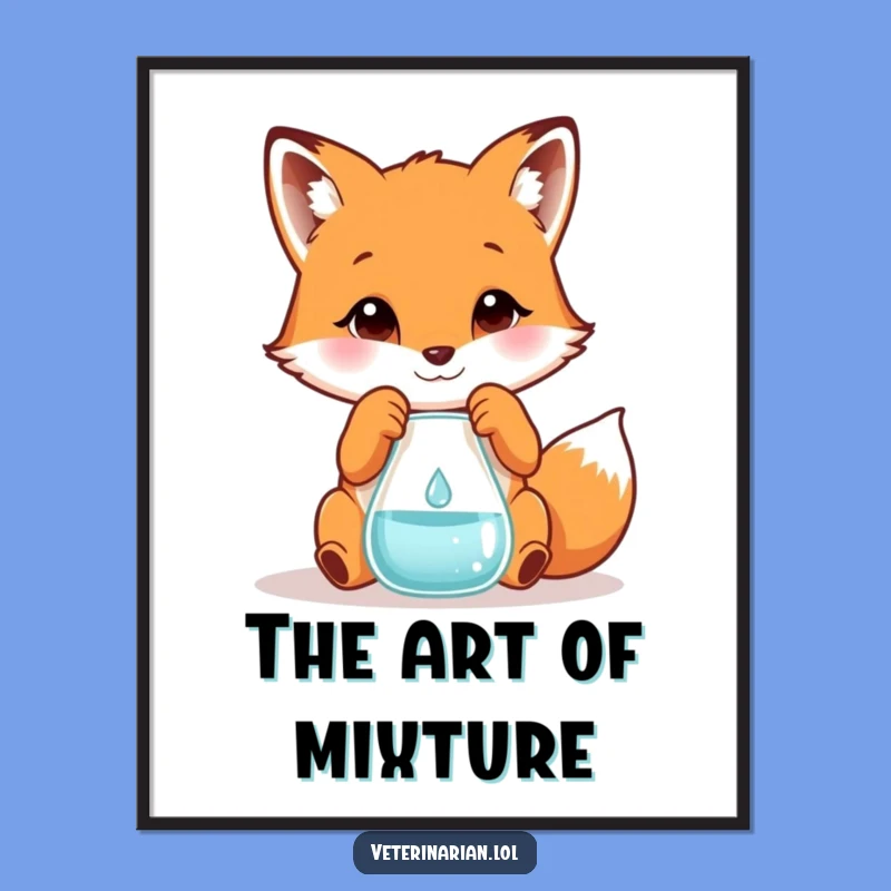 Funny Fox Scientist Digital Print: Playful Lab Art for Instant Cheer!