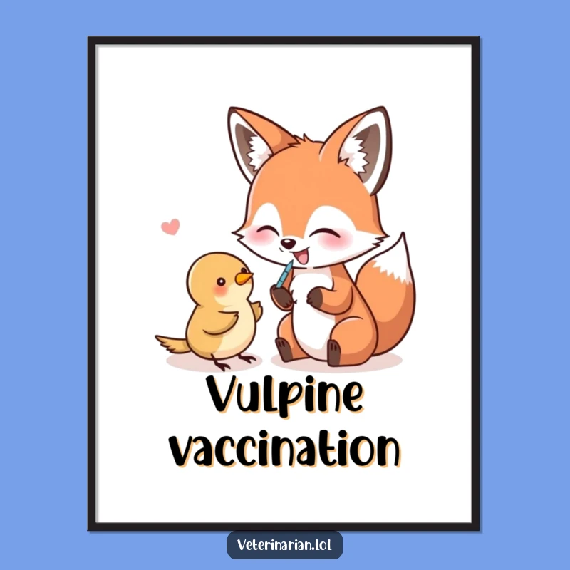 Funny Fox & Bird Shot Digital Art - Instant Quirky Humor Decor