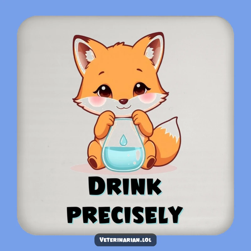 Funny Fox Scientist Coaster: Protect Surfaces with Clever Precision!