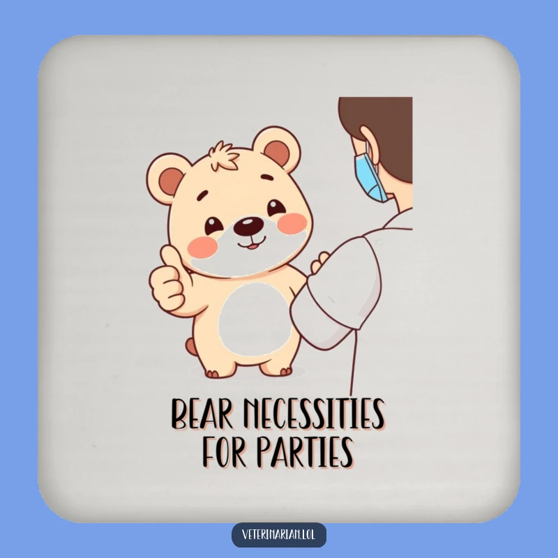 Funny Bear Thumbs-Up Drink Coaster: Protect Surfaces with Cheerful Bear Charm