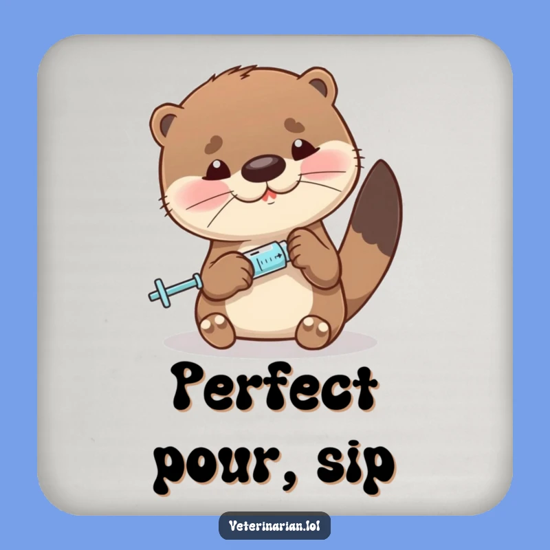 Funny Otter Coaster: Protect Surfaces with Precise Otter Humor