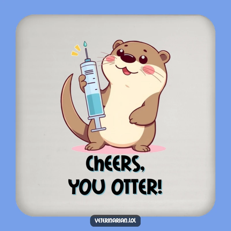 Funny Otter High-Five Coaster: Playful otter protection, a cute and funny gift for tables.