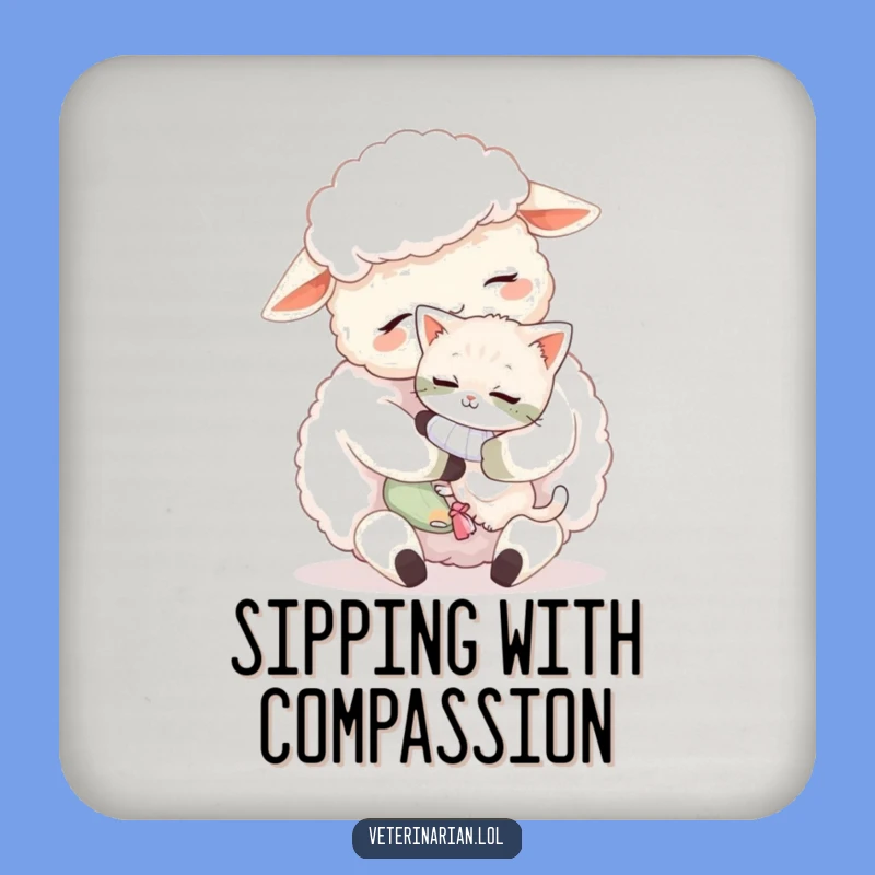 Funny Sheep Drink Coaster: Protect Surfaces with Adorable Humor