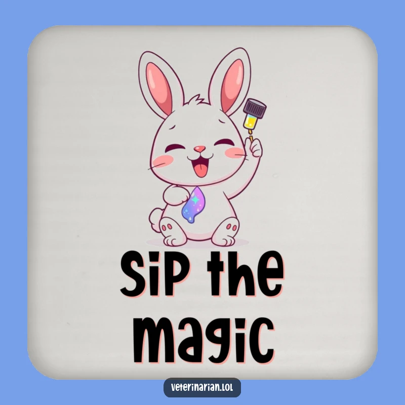 Funny Bunny Potion Coaster Set - Magical Bar Decor Gift