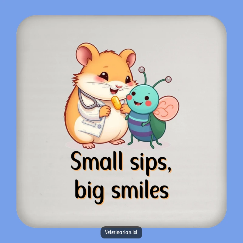 Funny Hamster Vet Coaster - Cute Protection for Your Surfaces!