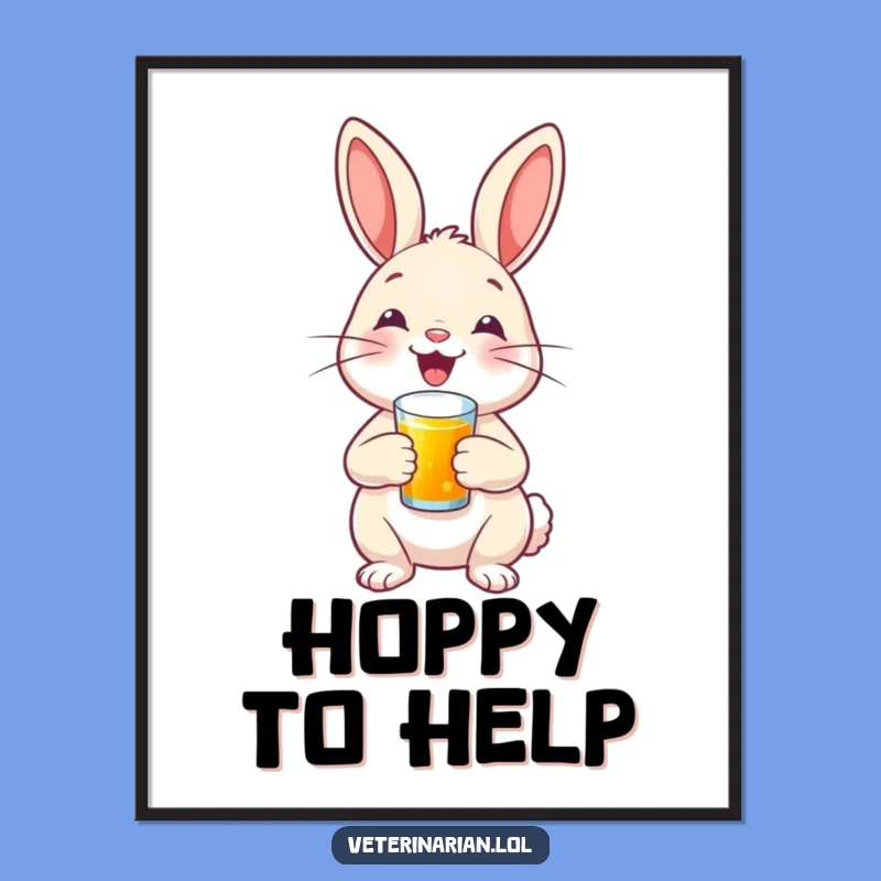 Funny Bunny Nurse Shot Poster - Proud Rabbit Art Decor