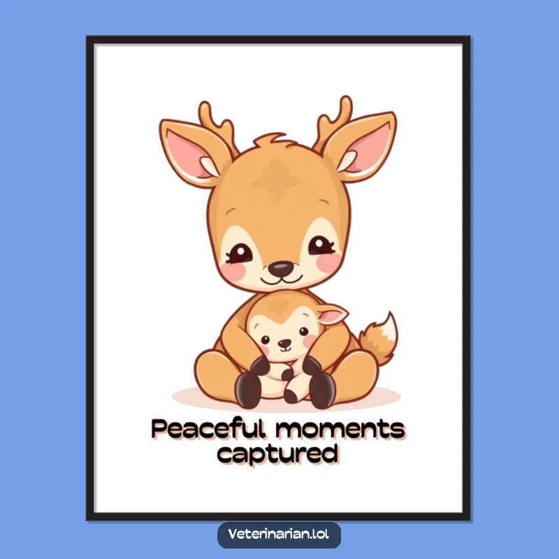 Funny Gentle Deer Poster: Bring Serenity to Your Walls