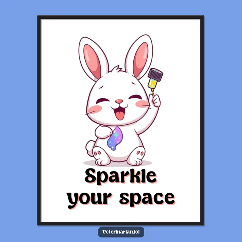 Funny Bunny Potion Poster - Whimsical Magical Art Print Gift