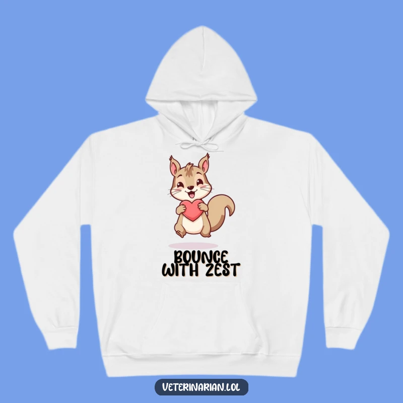 Cozy Funny Squirrel Heart Hoodie: Stay Energetic and Warm