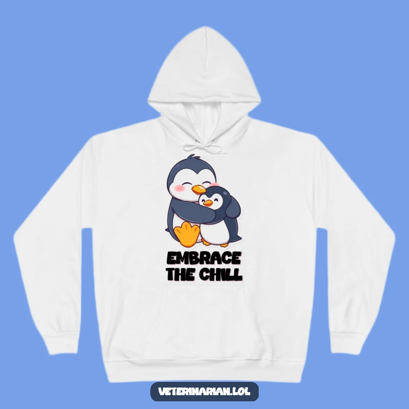 Cozy Funny Penguin Hug Hoodie: Snuggle Up with Humor
