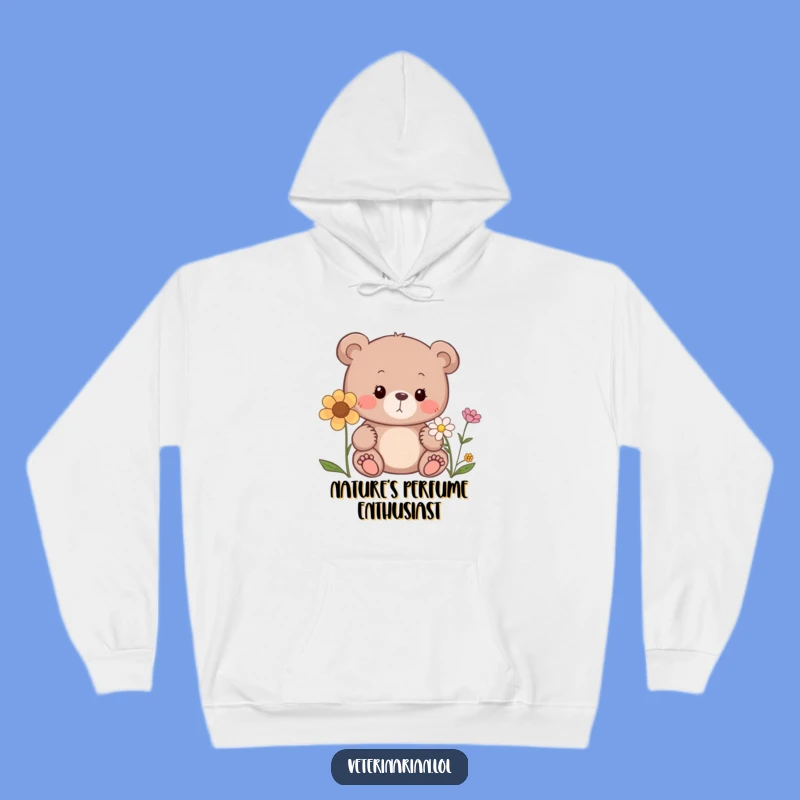 Funny Bear Flower Hoodie: Cozy & Cute Curiosity Sweatshirt, Perfect Gift