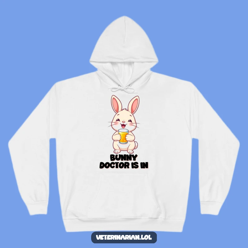 Funny Bunny Nurse Shot Hoodie - Cozy Rabbit Comfort