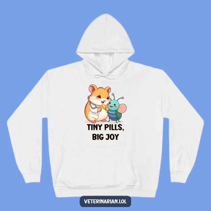 Funny Hamster Vet Hoodie - Cozy Care for Toy Bugs - Hilarious Gift!