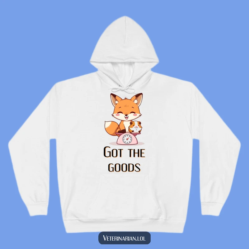 Funny Fox Weighing Guinea Pig Hoodie - Cozy Comfort with a Playful Funny Gift