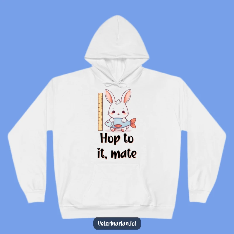 Cozy Funny Rabbit Fish Measure Hoodie: Warm Comfort and Whimsical Nature Humor