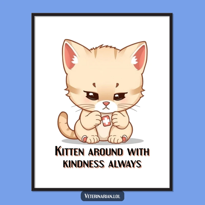 Free Printable Kitten Wall Art: Gentle Focus - Funny Decor